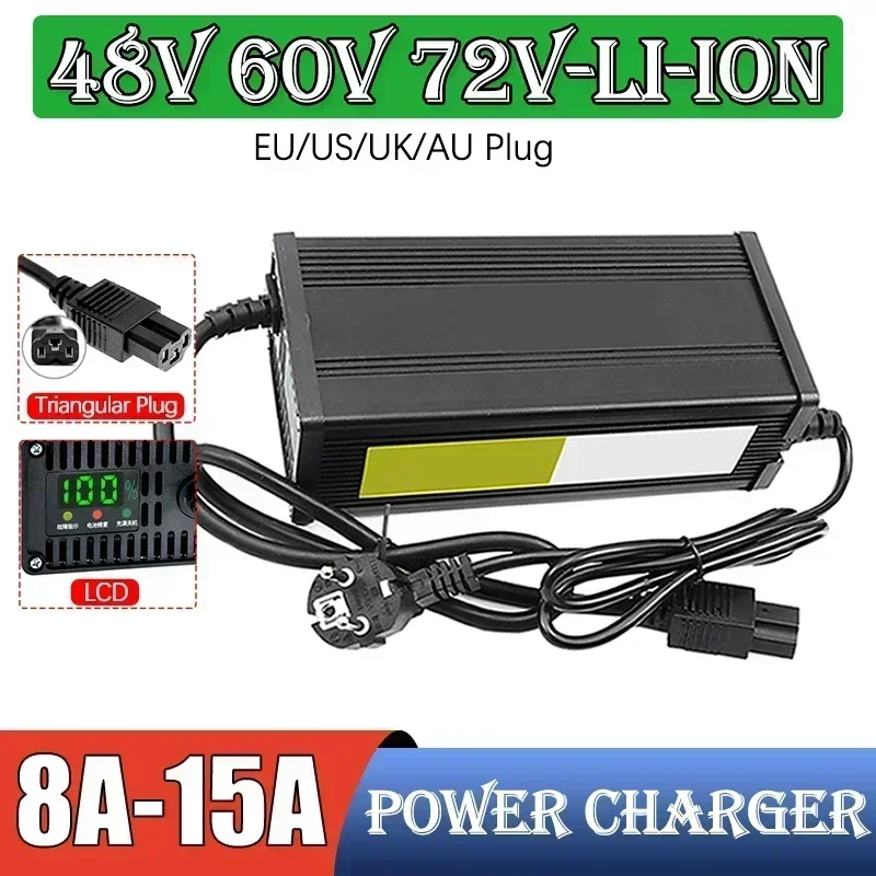 72V 15A Fast Charger - Chargeur de batterie au Lithium pour