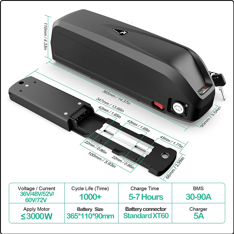 Batterie de vélo électrique 48 - 60V 50Ah Electric Scooter Battery avis et prix